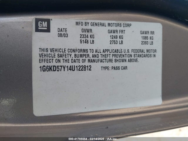 2004 CADILLAC DEVILLE 1G6KD57Y14U122812 Photo 8