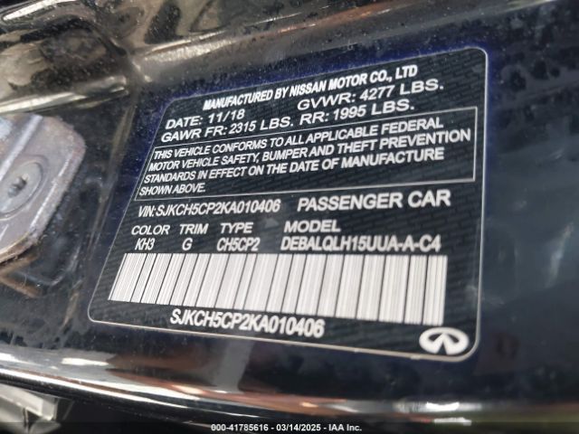 SJKCH5CP2KA010406 Infiniti Qx30 Luxe