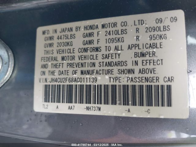 2010 ACURA TSX JH4CU2F68AC011139 Photo 8