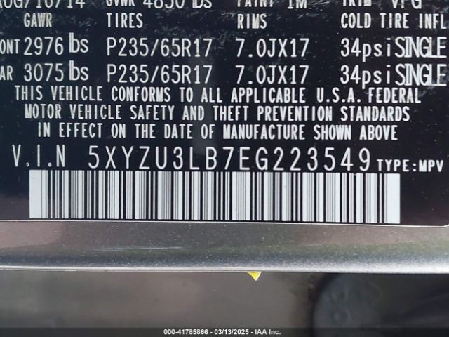 5XYZU3LB7EG223549 Hyundai Santa Fe Sport 2.4l