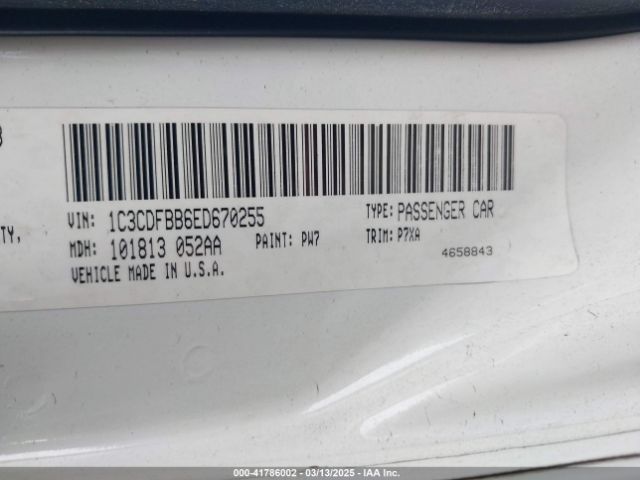 1C3CDFBB6ED670255 Dodge DART SXT