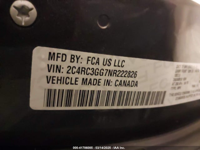 2C4RC3GG7NR222826 Chrysler Pacifica Limited Awd