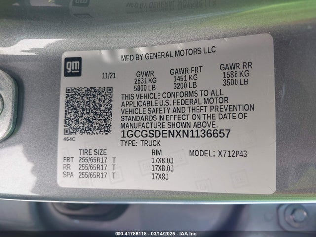 1GCGSDENXN1136657 Chevrolet Colorado 2wd  Short Box Z71