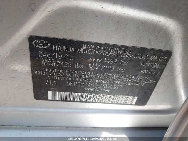 5NPEC4AB8EH870917 Hyundai Sonata Limited 2.0t