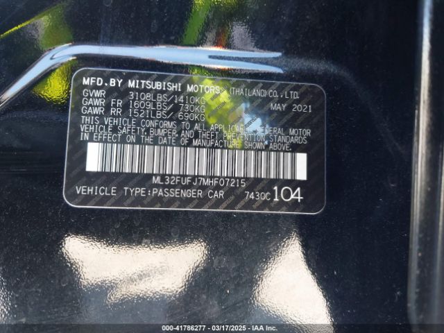 ML32FUFJ7MHF07215 Mitsubishi Mirage G4 Carbonite Edition/es/le