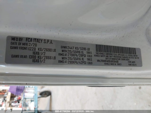 ZFBHRFAB9L6R58490 RAM Promaster City Tradesman