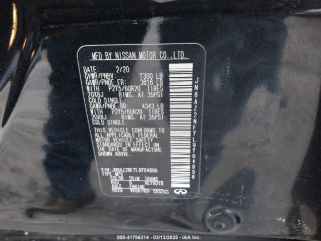 2020 INFINITI QX80 JN8AZ2NF7L9704896 Photo 8