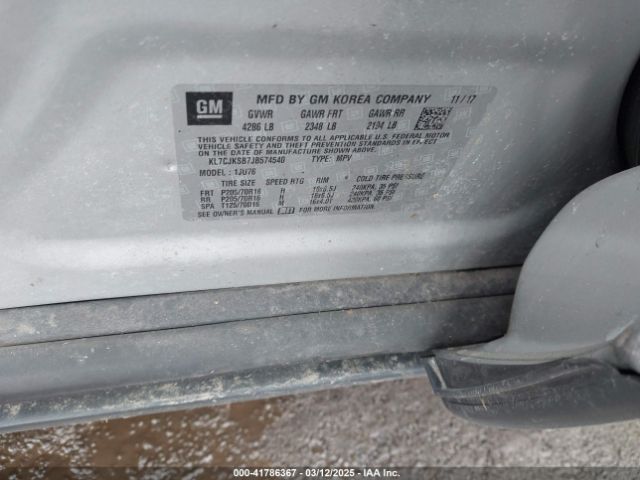 KL7CJKSB7JB574540 Chevrolet TRAX LS