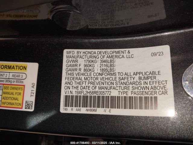 19XFL2H58RE005772 Honda Civic Lx