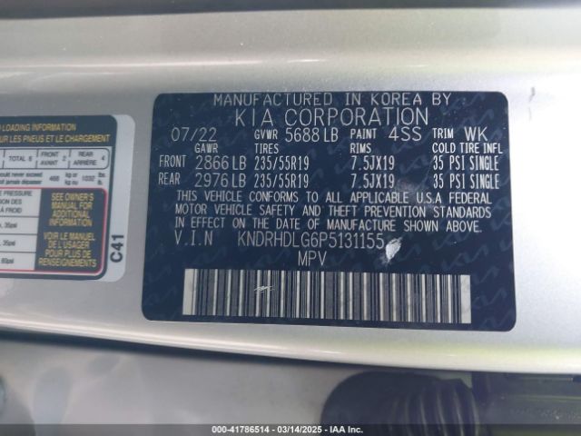 KNDRHDLG6P5131155 KIA Sorento Hybrid Ex