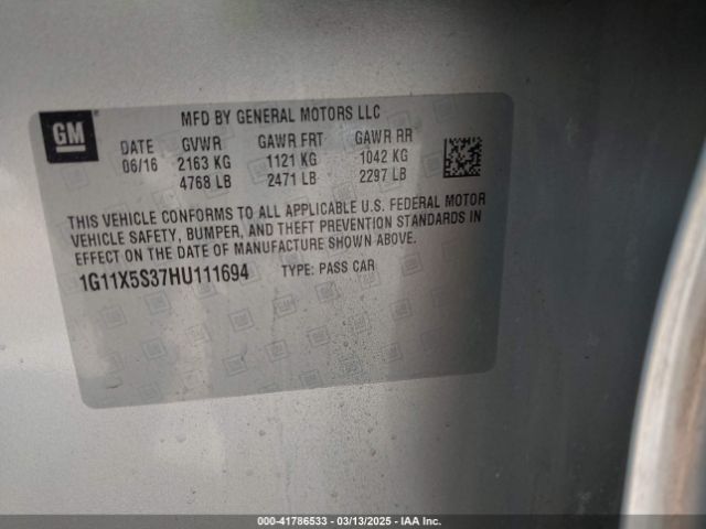1G11X5S37HU111694 Chevrolet Impala 1fl