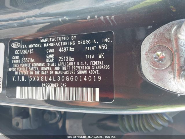 5XXGU4L30GG014019 KIA OPTIMA EX
