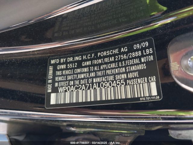 2010 PORSCHE PANAMERA WP0AC2A71AL090455 Photo 8