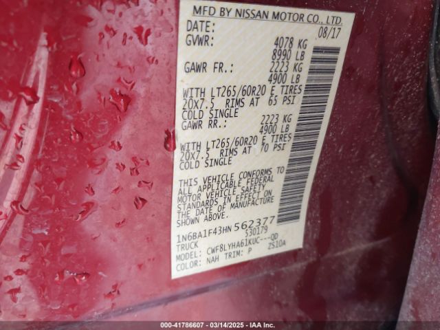 1N6BA1F43HN562377 Nissan Titan Xd Platinum Reserve Diesel