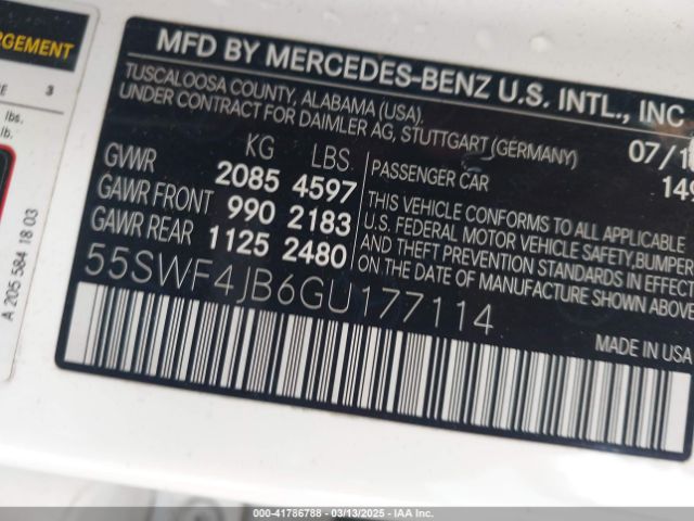 55SWF4JB6GU177114 Mercedes-Benz C 300 Luxury/sport