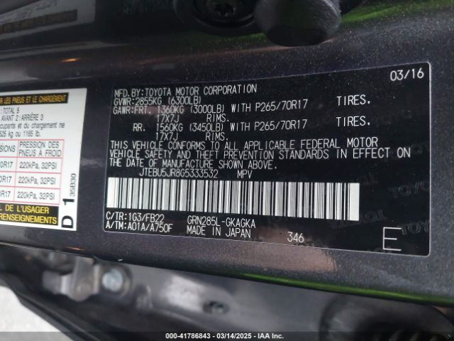 JTEBU5JR8G5333532 Toyota 4RUNNER SR5