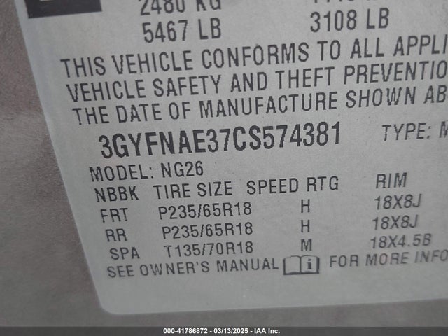 2012 CADILLAC SRX 3GYFNAE37CS574381 Photo 8