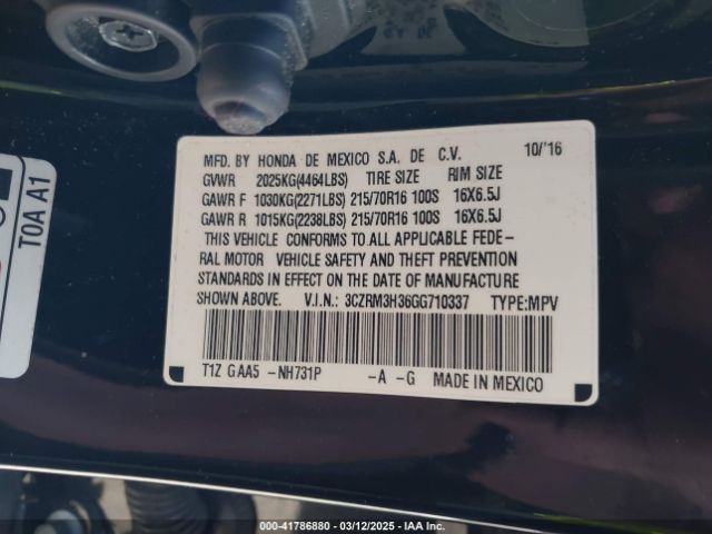 3CZRM3H36GG710337 Honda CR-V LX