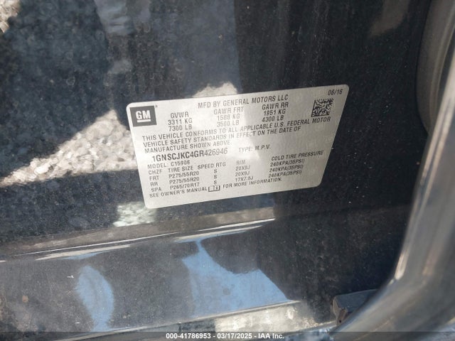 Chevrolet Suburban Ltz 2016 1GNSCJKC4GR426946 Image 9