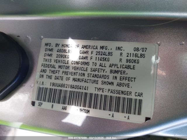 2008 ACURA TL 19UUA66218A004141 Photo 8