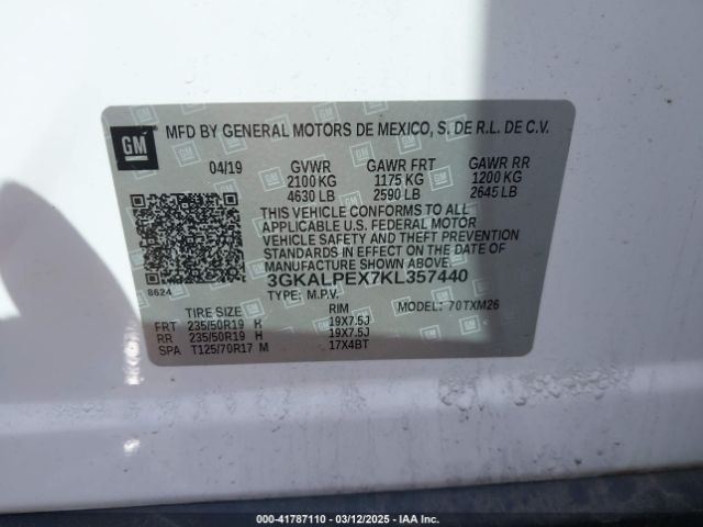 3GKALPEX7KL357440 GMC Terrain Slt
