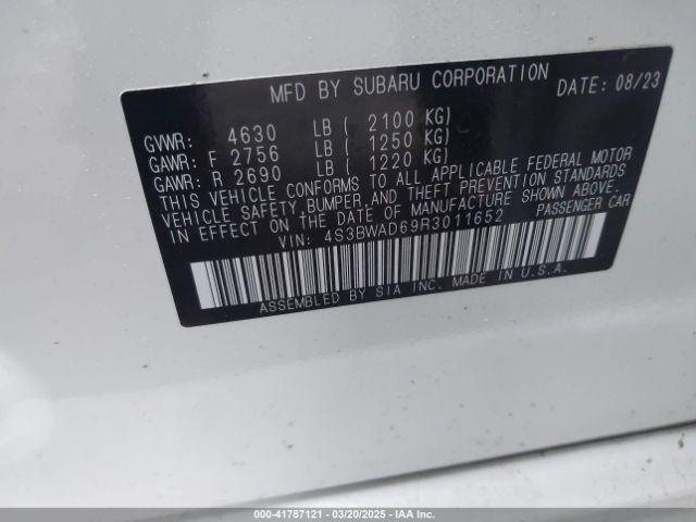 4S3BWAD69R3011652 Subaru Legacy Premium
