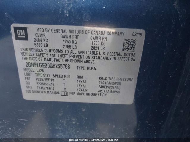 2GNFLGE30G6255768 Chevrolet Equinox Ltz