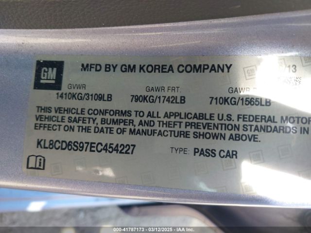 KL8CD6S97EC454227 Chevrolet Spark 1lt Auto