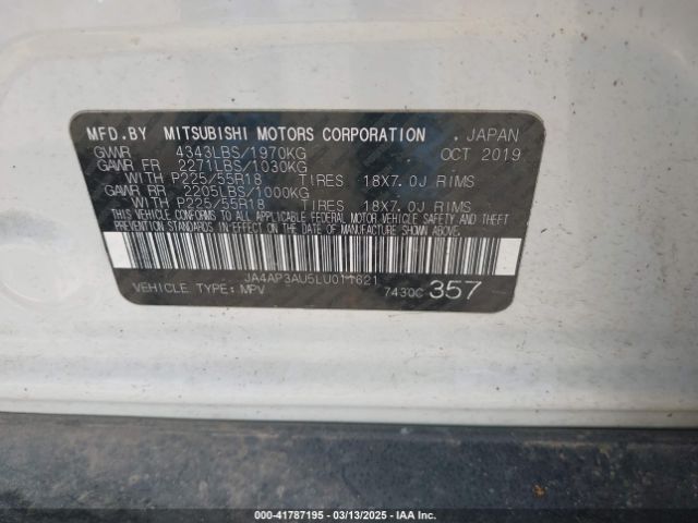 2020 MITSUBISHI OUTLANDER SPORT JA4AP3AU5LU011621 Photo 8
