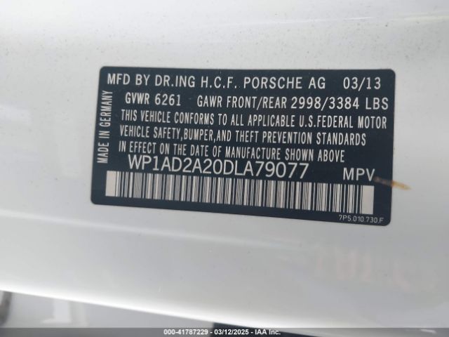 2013 PORSCHE CAYENNE WP1AD2A20DLA79077 Photo 8