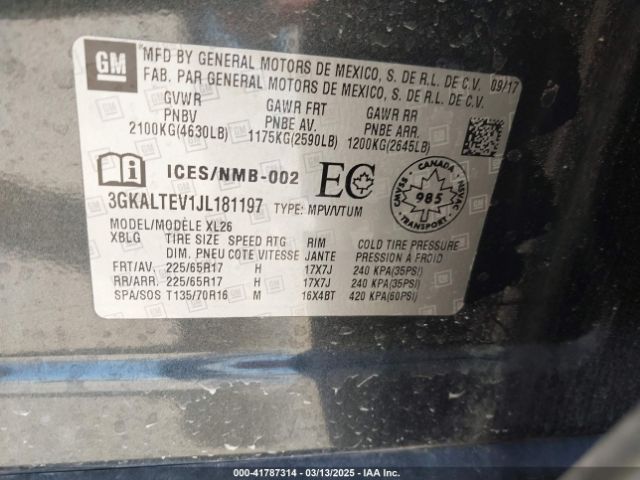 3GKALTEV1JL181197 GMC Terrain Sle