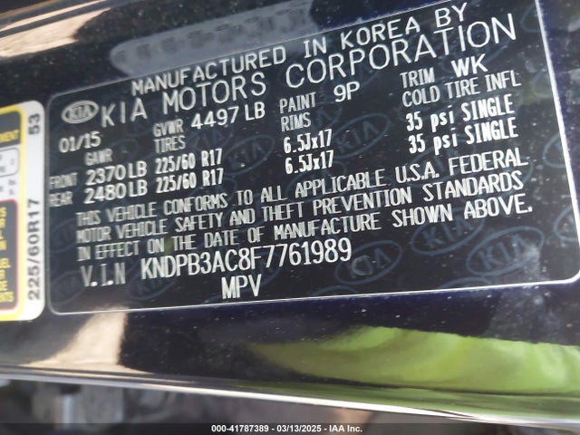 KIA Sportage Lx 2015 KNDPB3AC8F7761989 Image 9