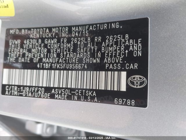 4T1BF1FK5FU956674 Toyota CAMRY SE