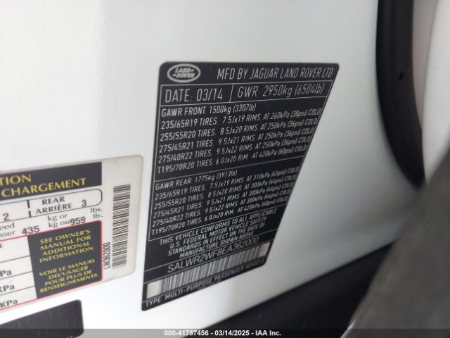 SALWR2WF8EA362000 Land Rover Range Rover Sport 3.0l V6 Supercharged Hse