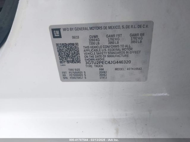 3GTU2PEC4JG446320 GMC Sierra 1500 Denali