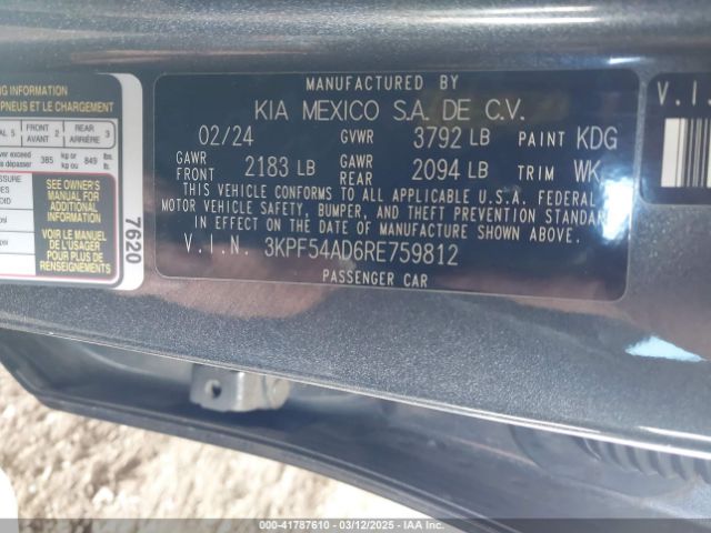 3KPF54AD6RE759812 KIA Forte Gt-line