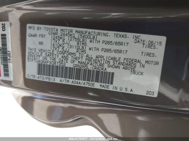 5TFTU4GNXFX087352 Toyota Tacoma Prerunner V6