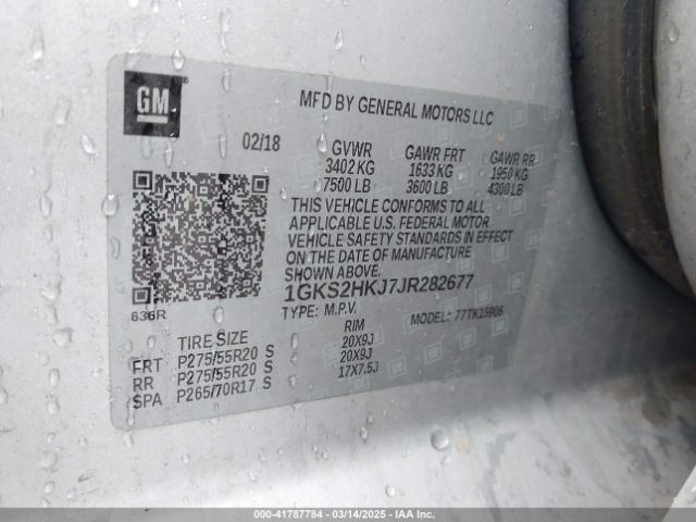 1GKS2HKJ7JR282677 GMC YUKON XL DENALI