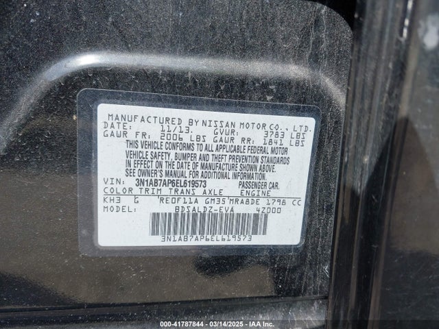 3N1AB7AP6EL619573 Nissan SENTRA SV
