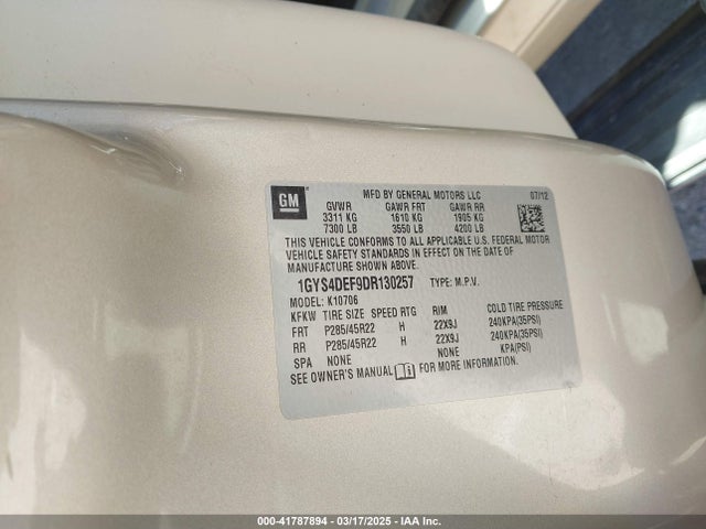 2013 CADILLAC ESCALADE 1GYS4DEF9DR130257 Photo 8