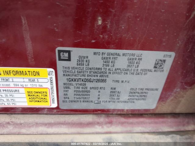 1GKKVTKD5GJ126066 GMC Acadia Denali