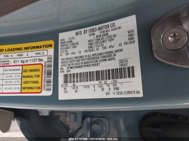 3FMCR9B67PRD16557 Ford Bronco Sport Big Bend