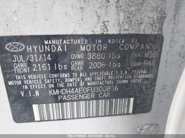 Hyundai ELANTRA SE 2015 KMHDH4AE0FU300856 Image 9