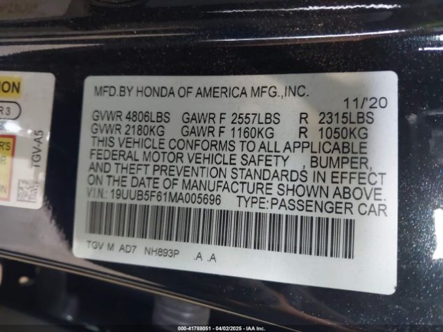 2021 ACURA TLX 19UUB5F61MA005696 Photo 8