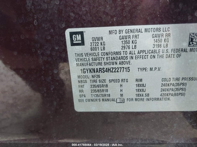 2017 CADILLAC XT5 1GYKNARS4HZ227715 Photo 8