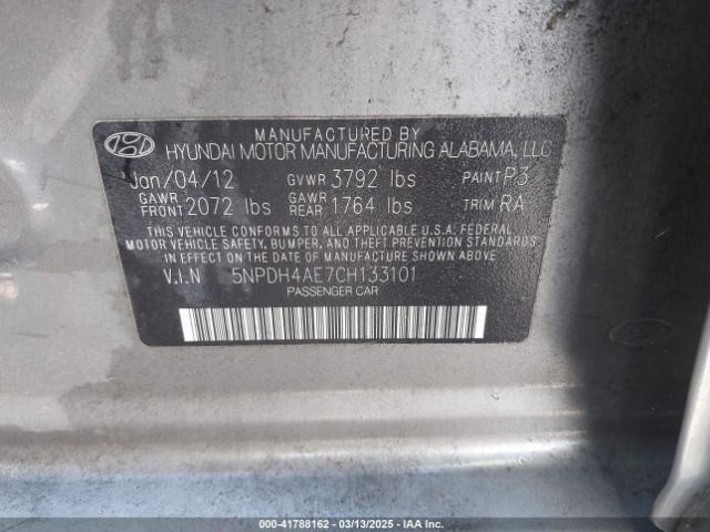 2012 HYUNDAI ELANTRA 5NPDH4AE7CH133101 Photo 8