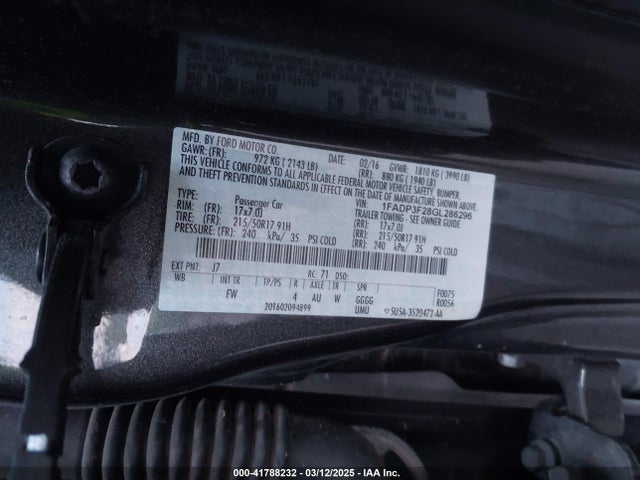 Ford FOCUS SE 2016 1FADP3F28GL286296 Image 9