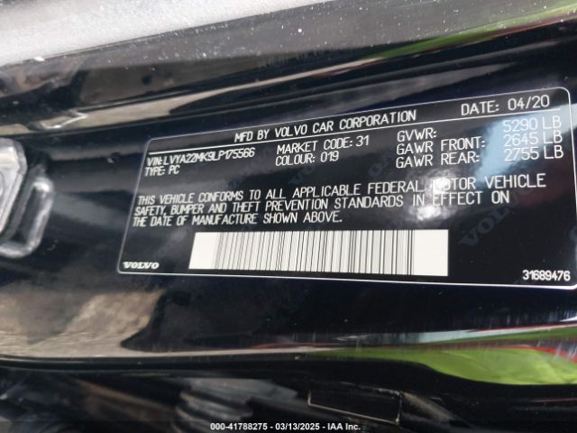 LVYA22MK9LP175566 Volvo S90 T6 Momentum