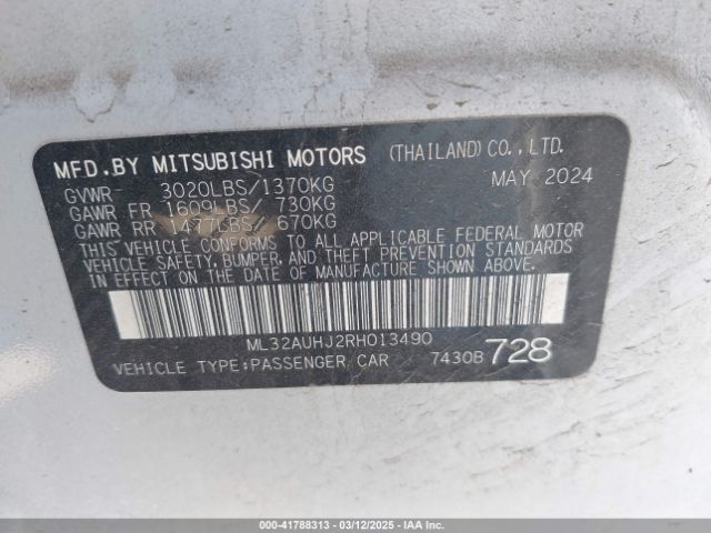 2024 MITSUBISHI MIRAGE ML32AUHJ2RH013490 Photo 8