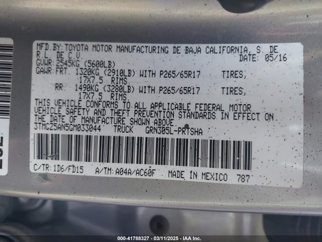 3TMCZ5AN5GM033044 Toyota Tacoma Trd Sport
